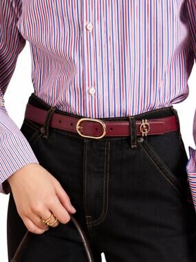 Gucci Interlocking GG Logo Leather Belt Russet Red Size 80cm/ 32in